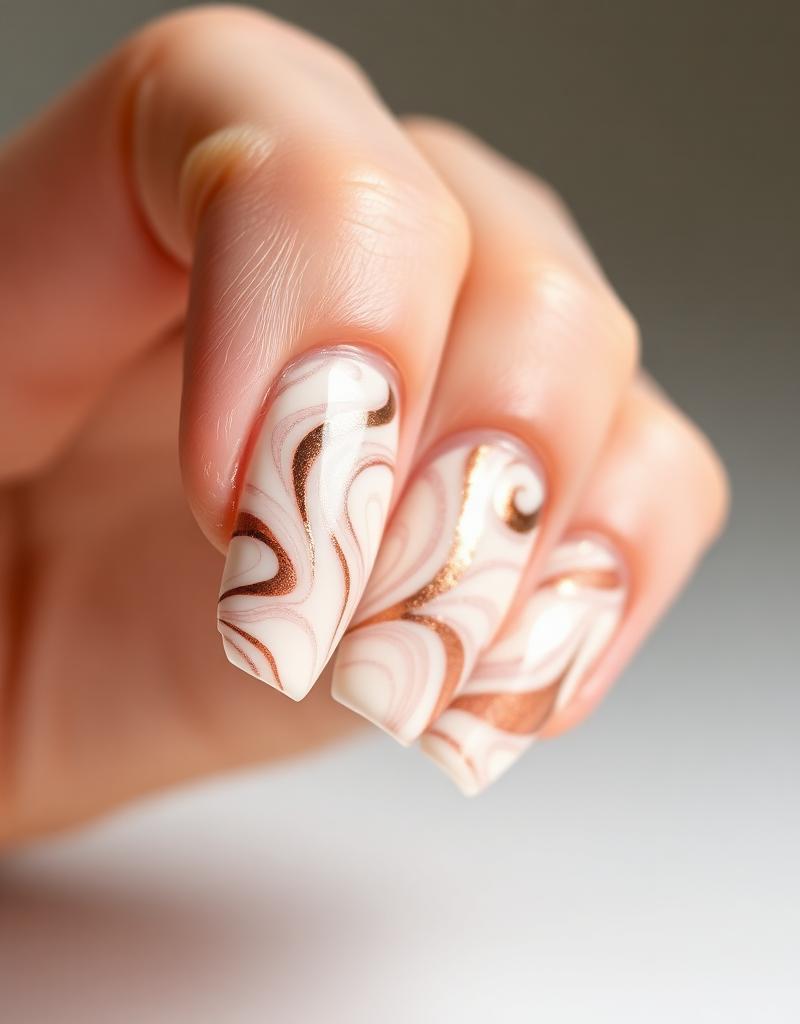 Diseño marble rosa y dorado